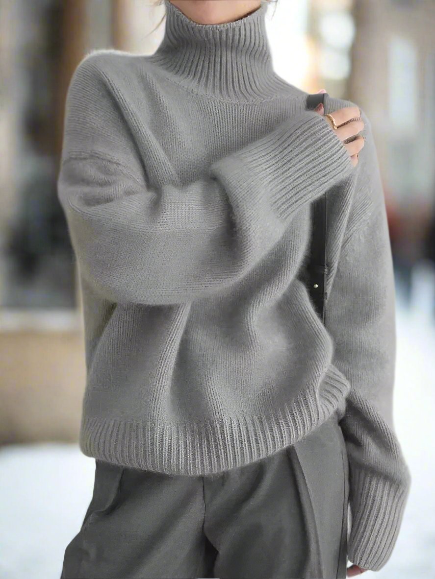 Pull à col roulé classique, confortable et stylé pour femmes