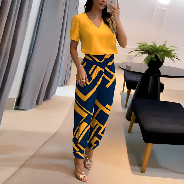 Clara - Ensemble élégant de blouse et pantalon pour femmes