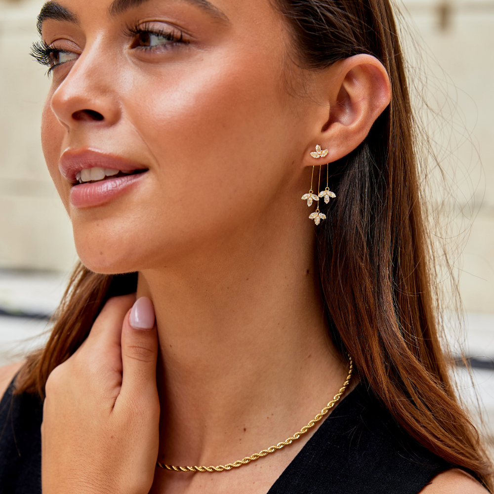 Boucles d'oreilles élégantes en cascade