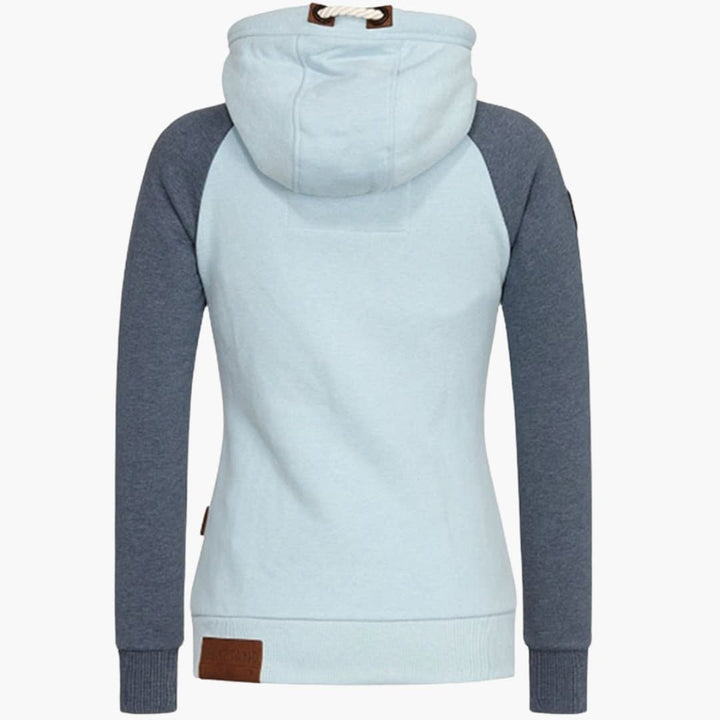 Sweat à capuche pour femmes avec fermeture éclair et cordon de serrage