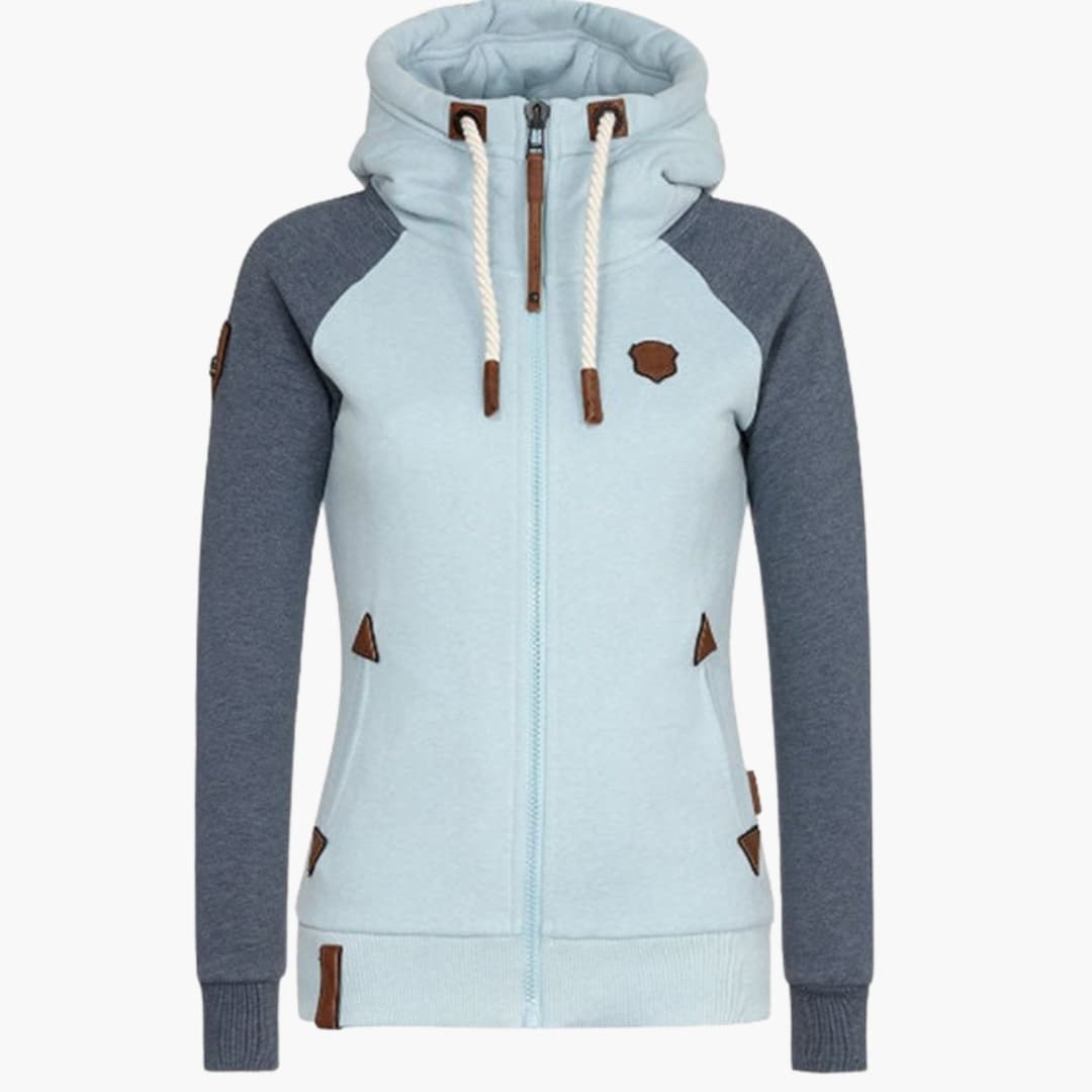 Sweat à capuche pour femmes avec fermeture éclair et cordon de serrage