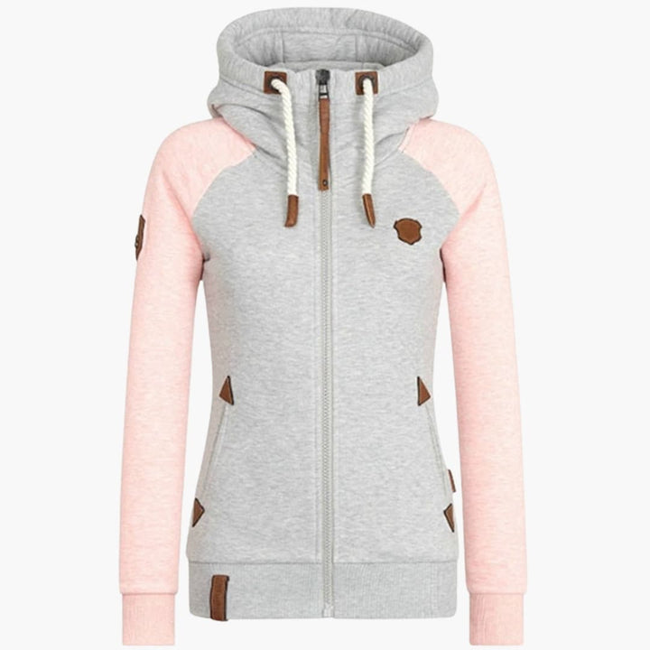 Sweat à capuche pour femmes avec fermeture éclair et cordon de serrage