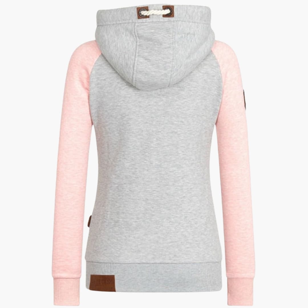 Sweat à capuche pour femmes avec fermeture éclair et cordon de serrage