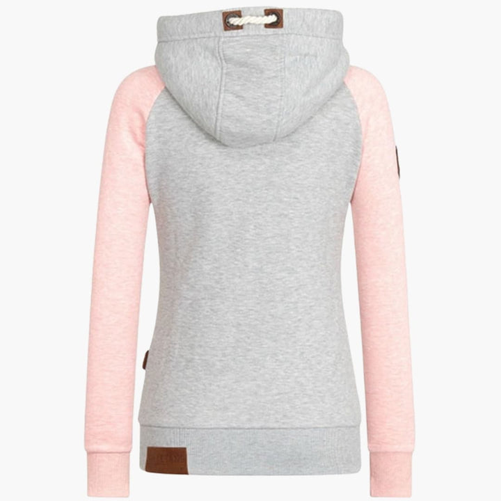 Sweat à capuche pour femmes avec fermeture éclair et cordon de serrage
