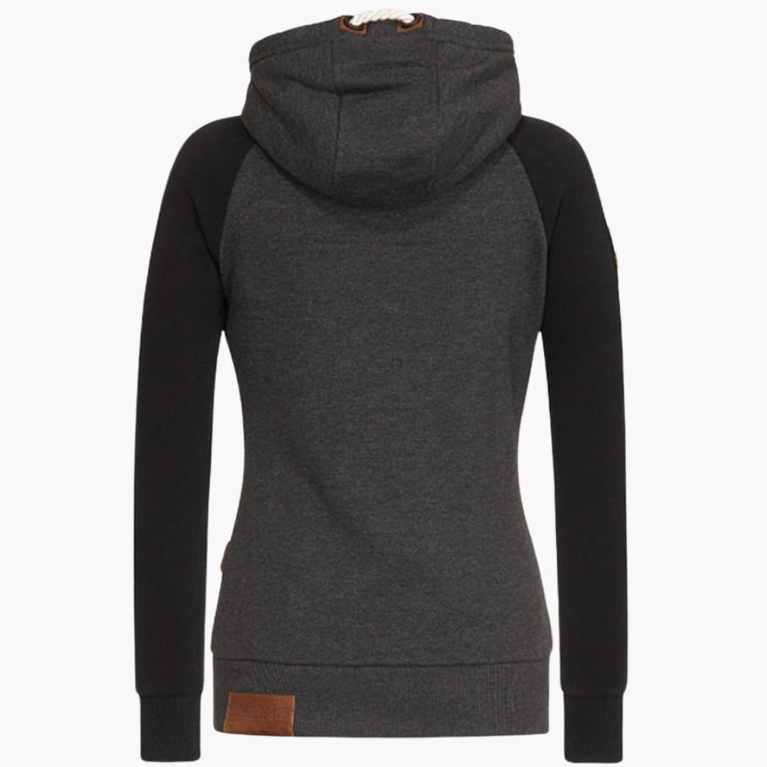 Sweat à capuche pour femmes avec fermeture éclair et cordon de serrage