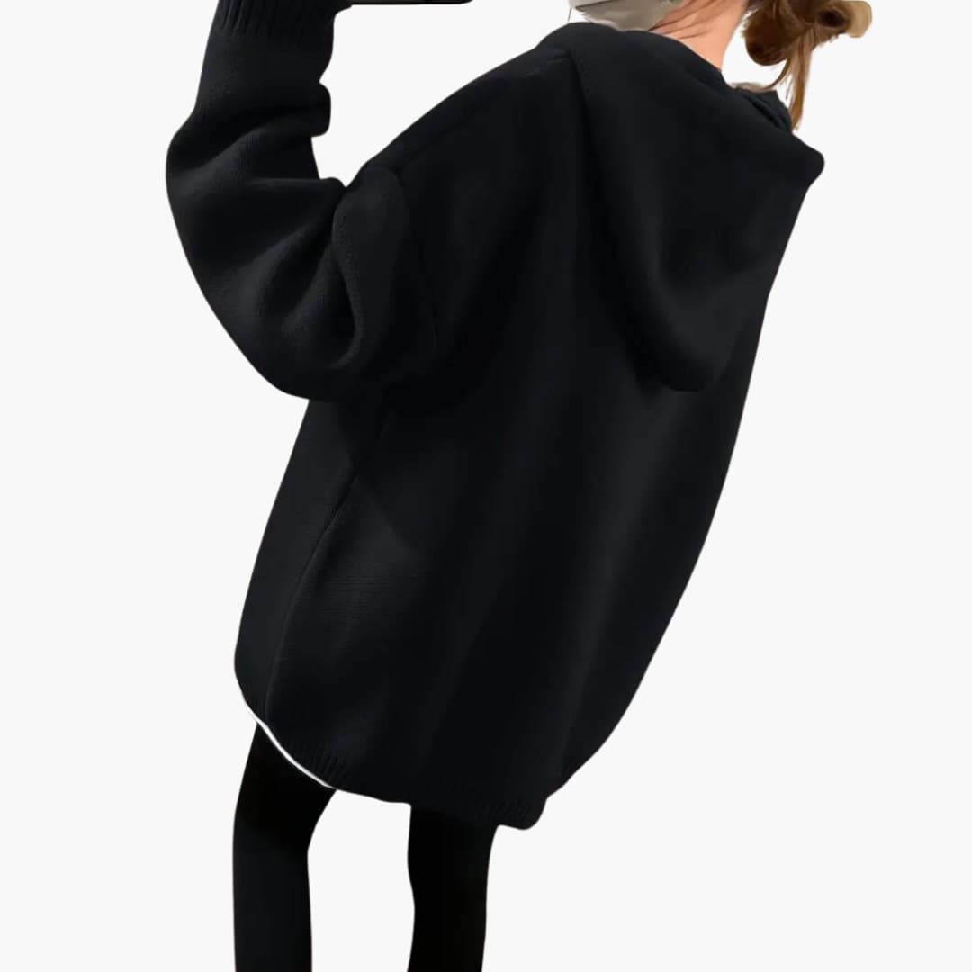 Hoodie Oversize Femme avec Imprimé Smiley