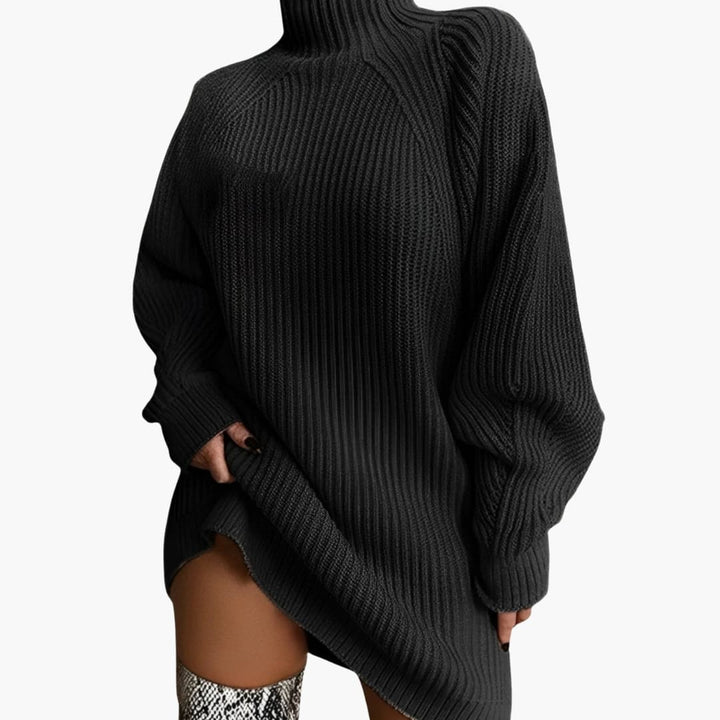 Pull oversized pour femmes avec col roulé et manches longues