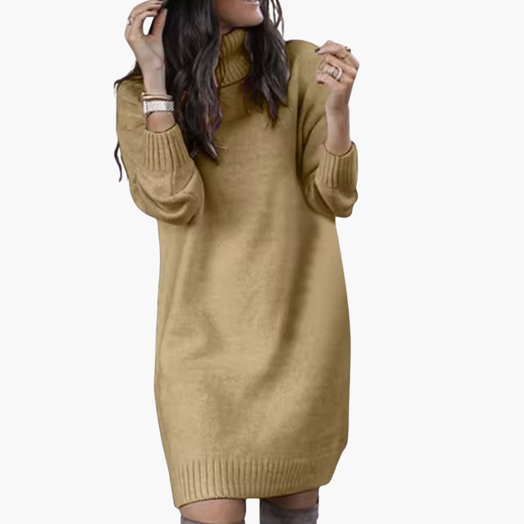 Robe pull pour femmes avec col roulé