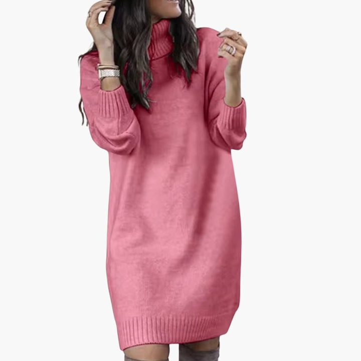 Robe pull pour femmes avec col roulé