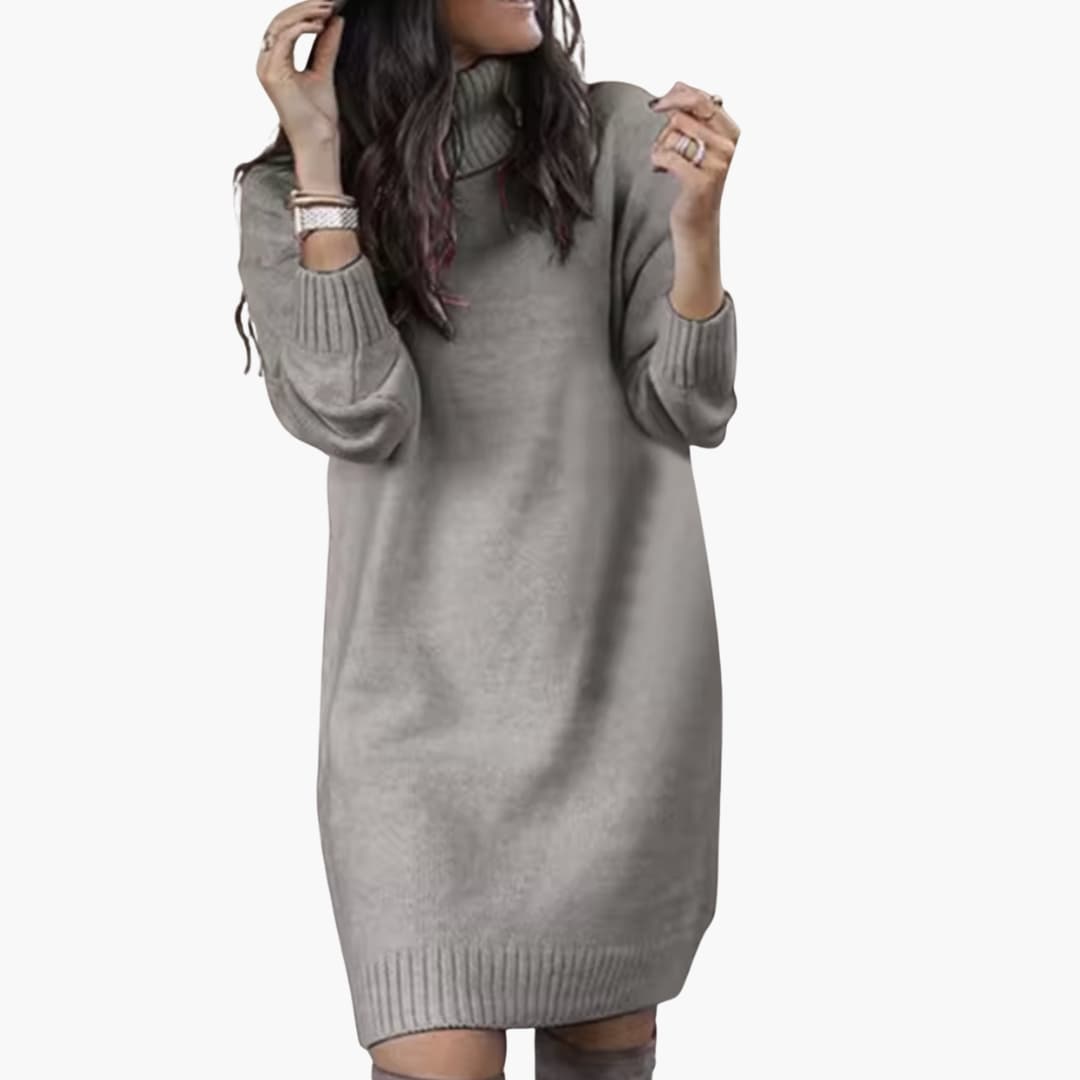 Robe pull pour femmes avec col roulé