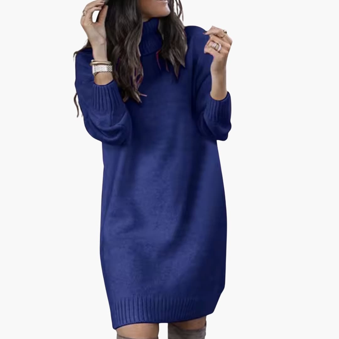 Robe pull pour femmes avec col roulé