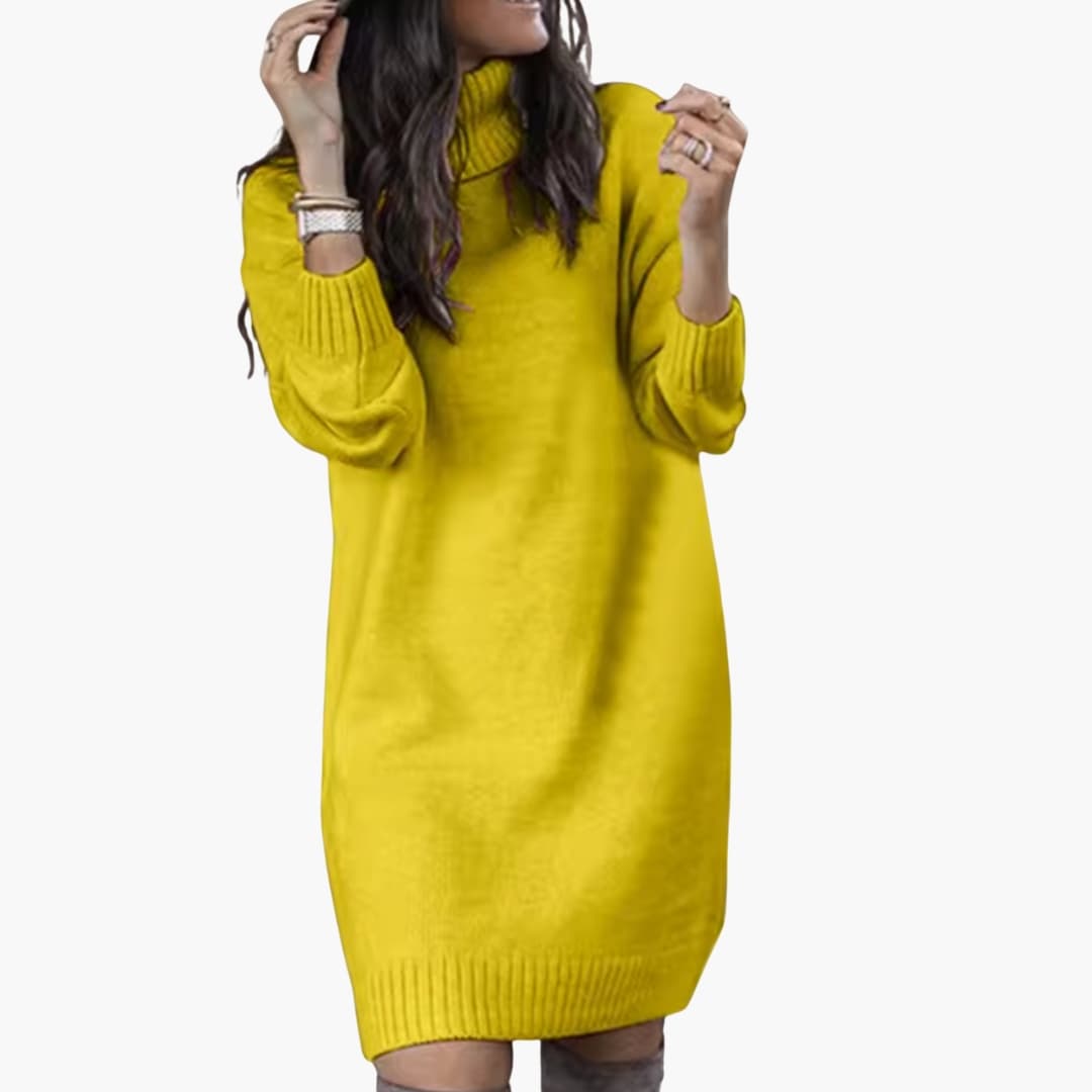 Robe pull pour femmes avec col roulé