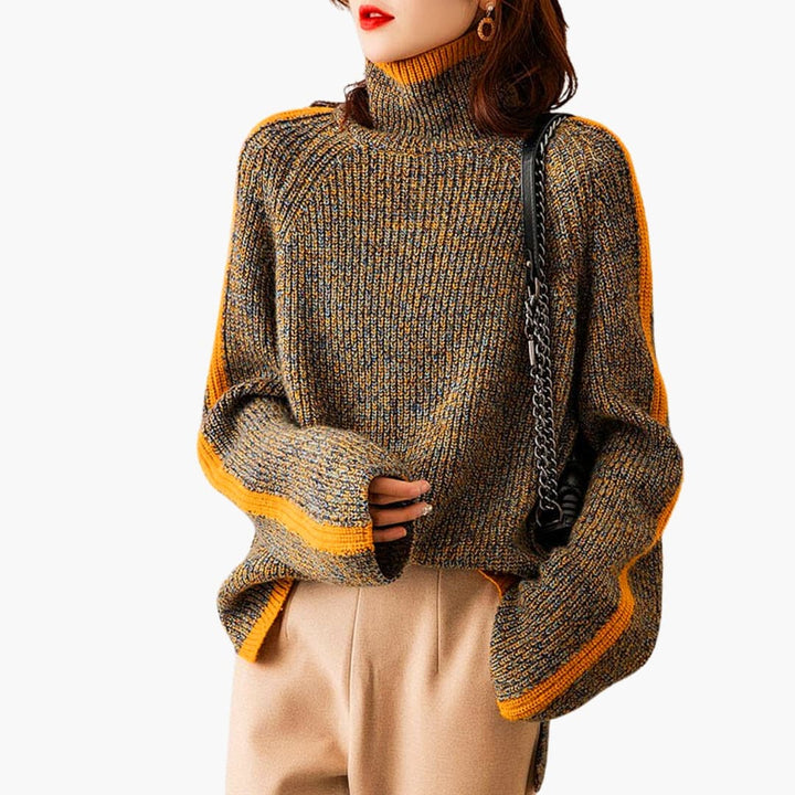 Pull femme col roulé - Pull à manches longues