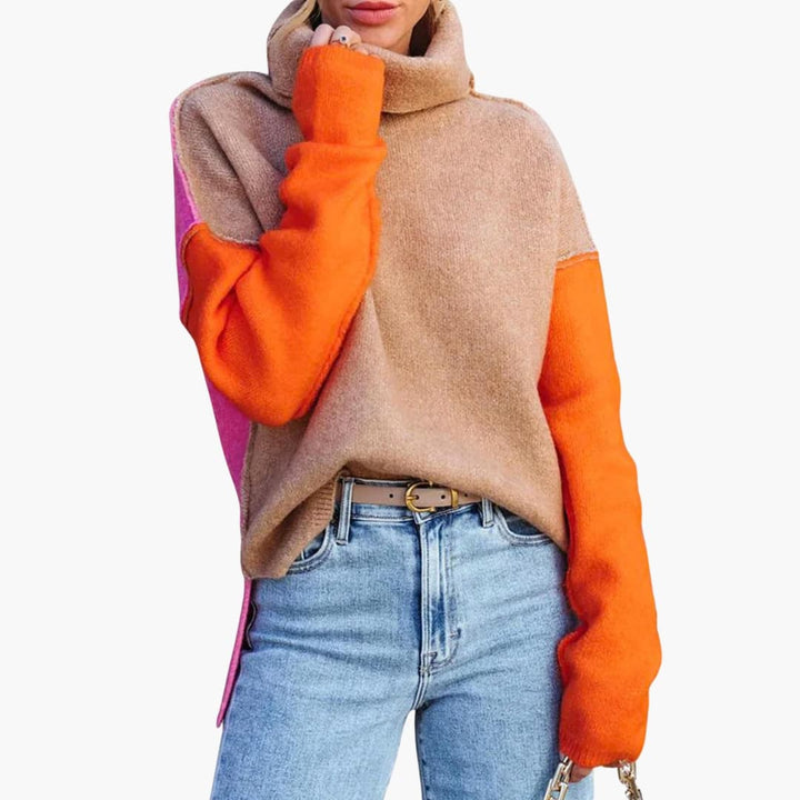Pull à col roulé pour femmes avec coupe décontractée