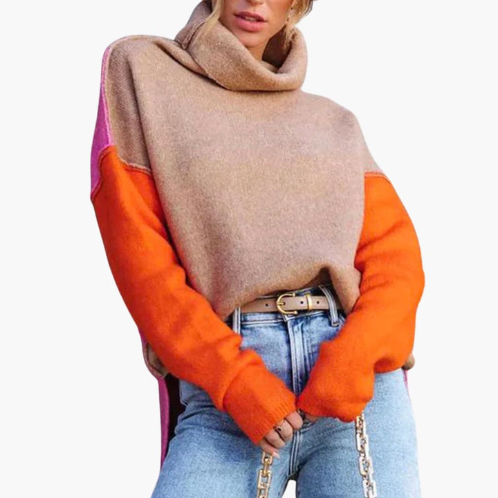 Pull à col roulé pour femmes avec coupe décontractée