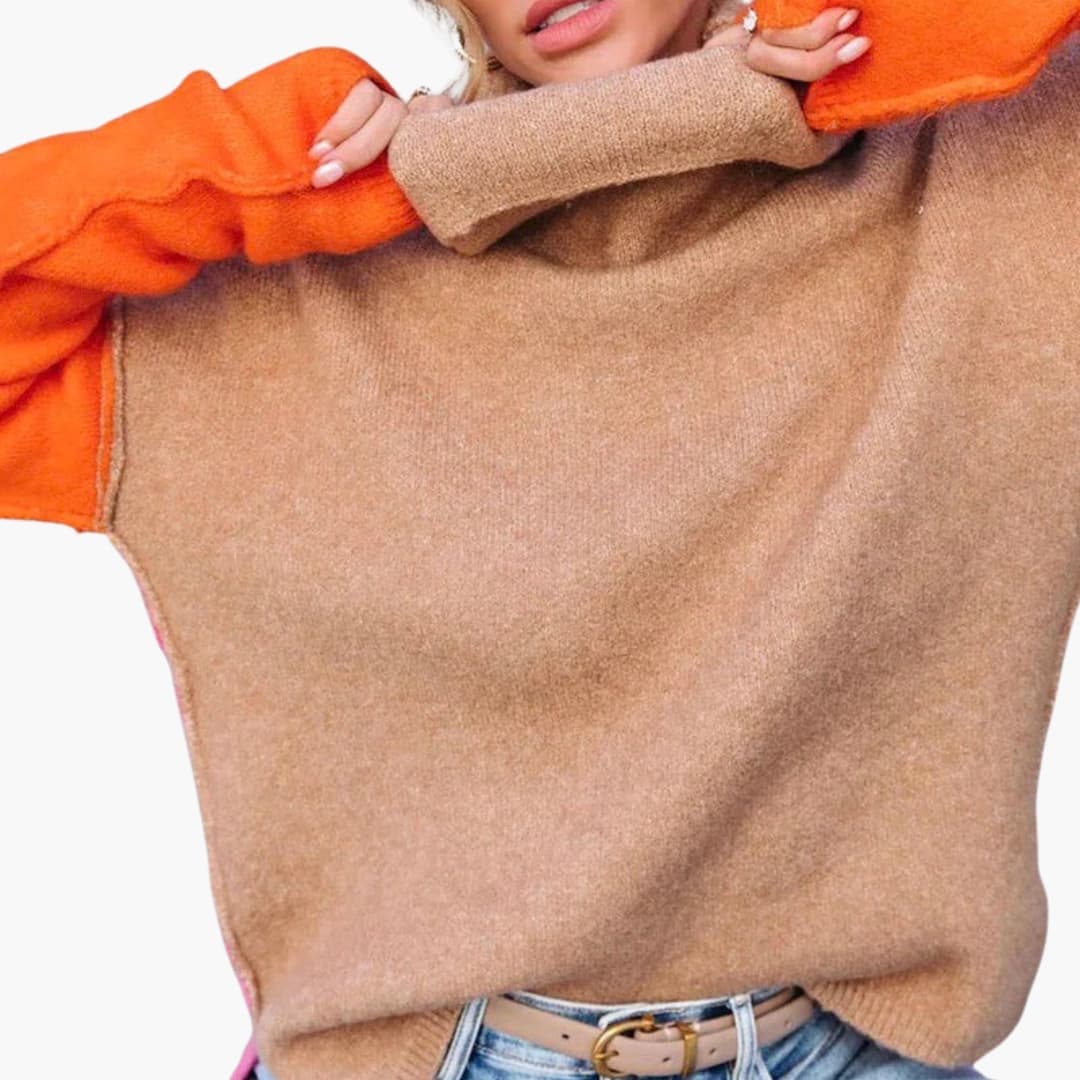 Pull à col roulé pour femmes avec coupe décontractée