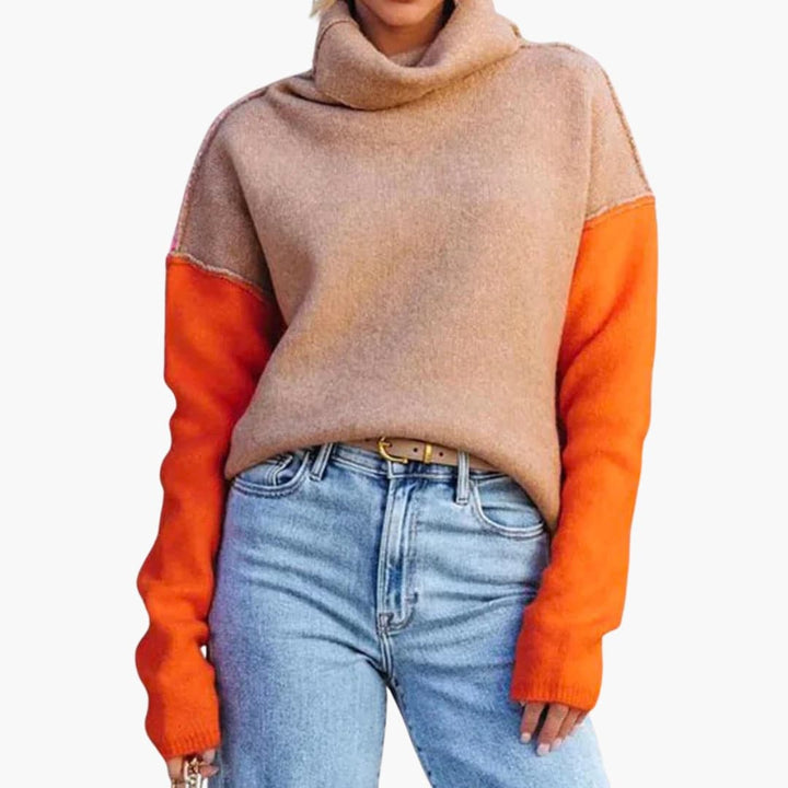 Pull à col roulé pour femmes avec coupe décontractée