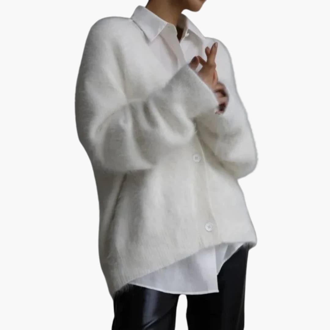 Gilet pour femmes avec patte de boutonnage et manches longues