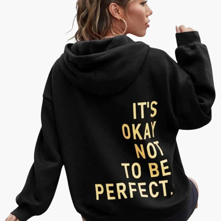 Hoodie Femme à Imprimé Textuel avec Capuche à Cordon
