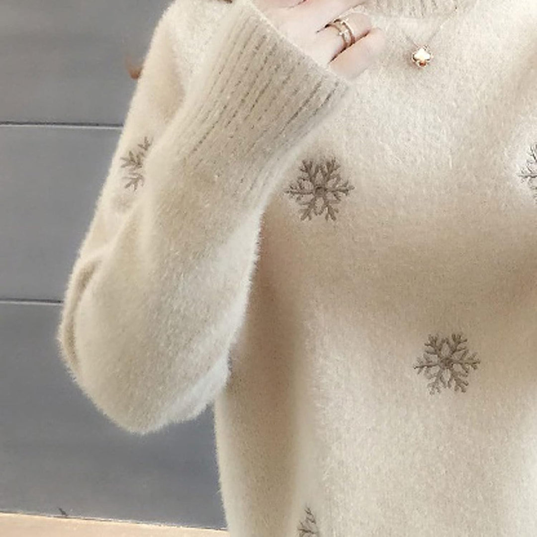Alina | Robe tricotée moderne pour femmes avec broderies et manches longues
