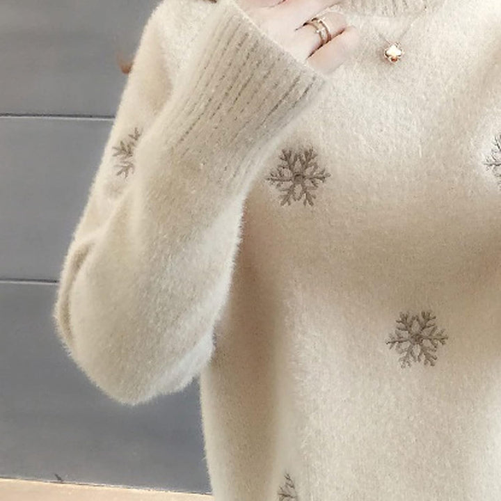 Alina | Robe tricotée moderne pour femmes avec broderies et manches longues