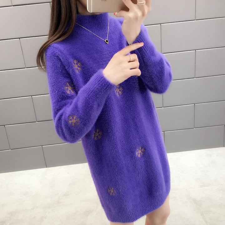 Alina | Robe tricotée moderne pour femmes avec broderies et manches longues