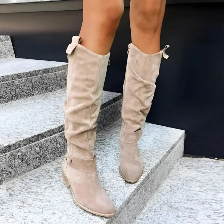 Bottes d'Hiver Confortables pour Femmes Cuissardes Doublées