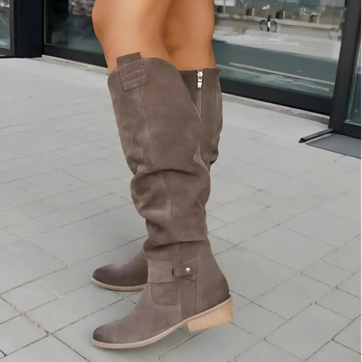 Bottes d'Hiver Confortables pour Femmes Cuissardes Doublées
