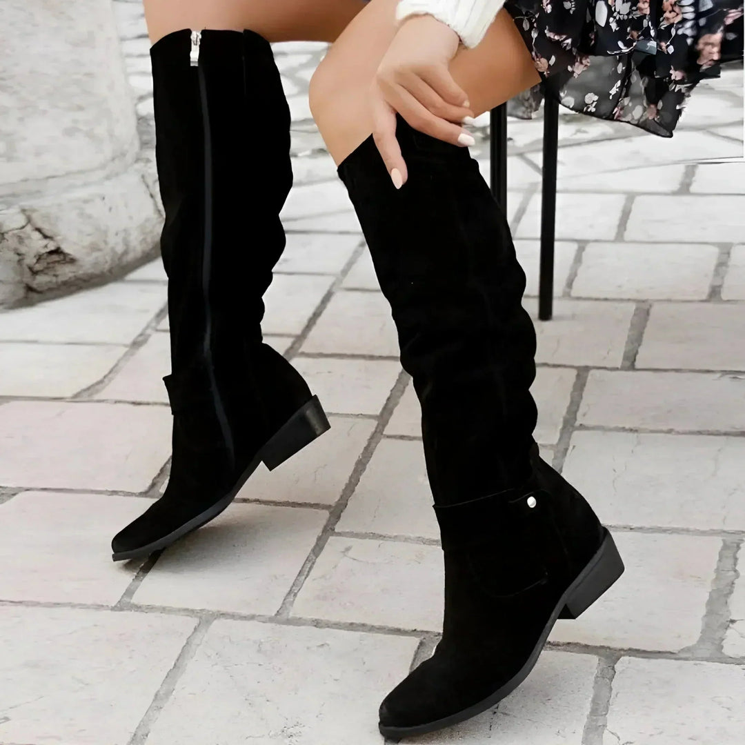 Bottes d'Hiver Confortables pour Femmes Cuissardes Doublées