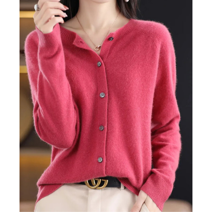 Cardigan pour femmes en laine mérinos – Design col rond pour toutes les saisons