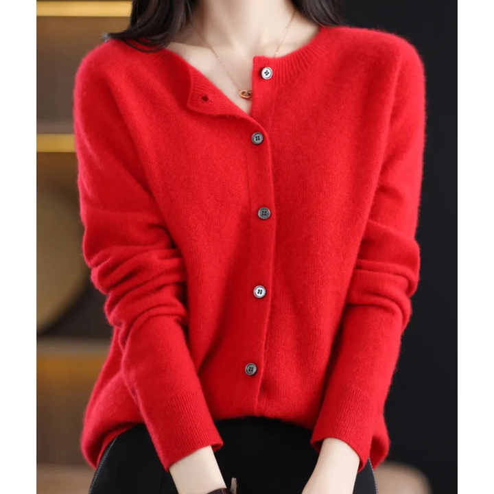 Cardigan pour femmes en laine mérinos – Design col rond pour toutes les saisons