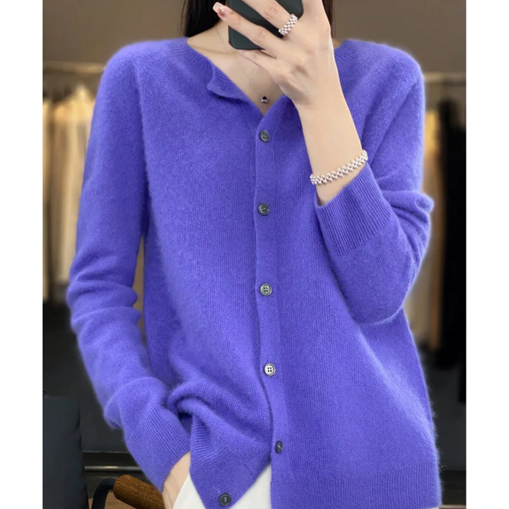 Cardigan pour femmes en laine mérinos – Design col rond pour toutes les saisons