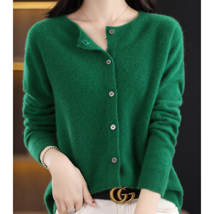 Cardigan pour femmes en laine mérinos – Design col rond pour toutes les saisons