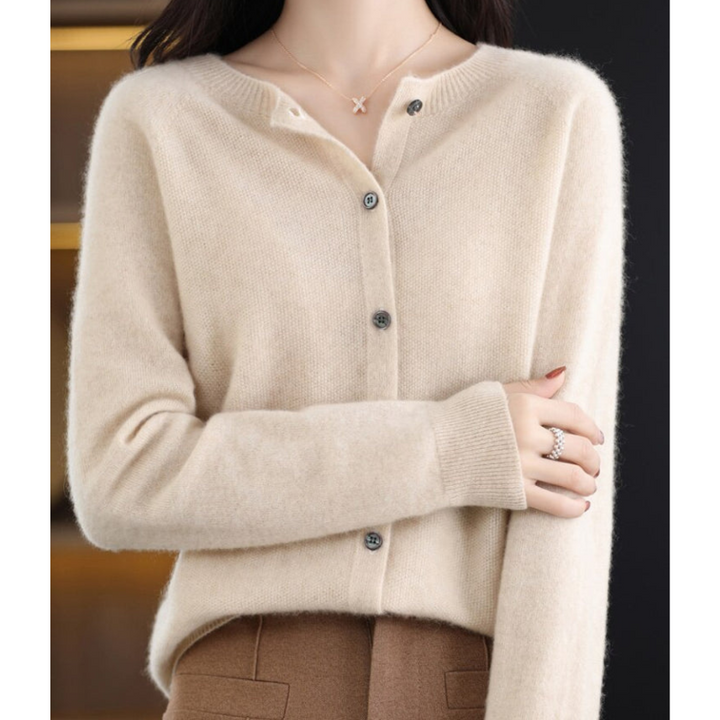 Cardigan pour femmes en laine mérinos – Design col rond pour toutes les saisons