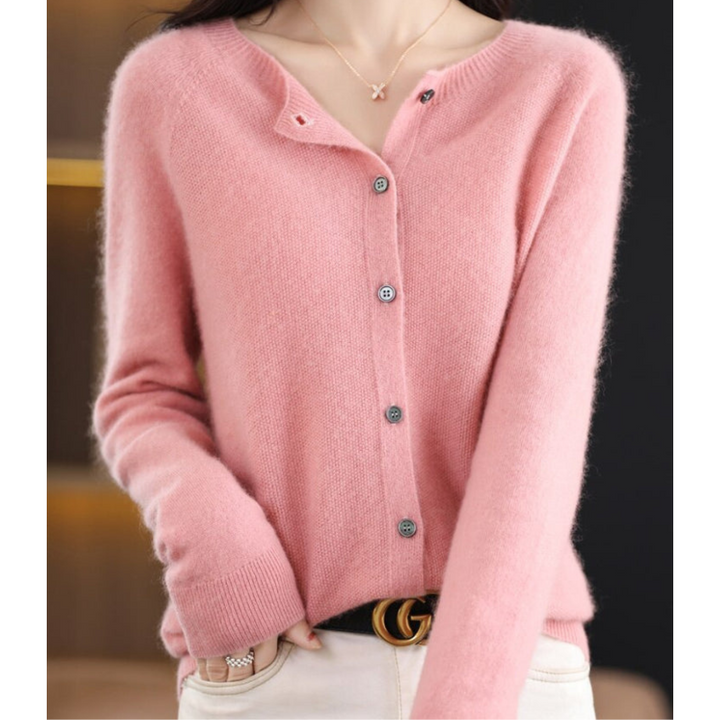Cardigan pour femmes en laine mérinos – Design col rond pour toutes les saisons
