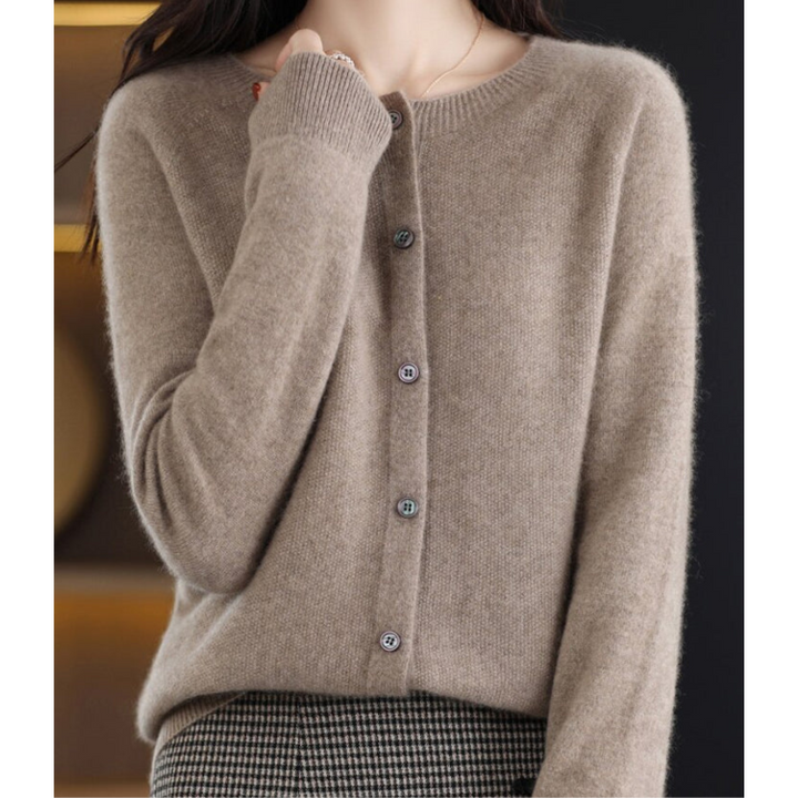 Cardigan pour femmes en laine mérinos – Design col rond pour toutes les saisons