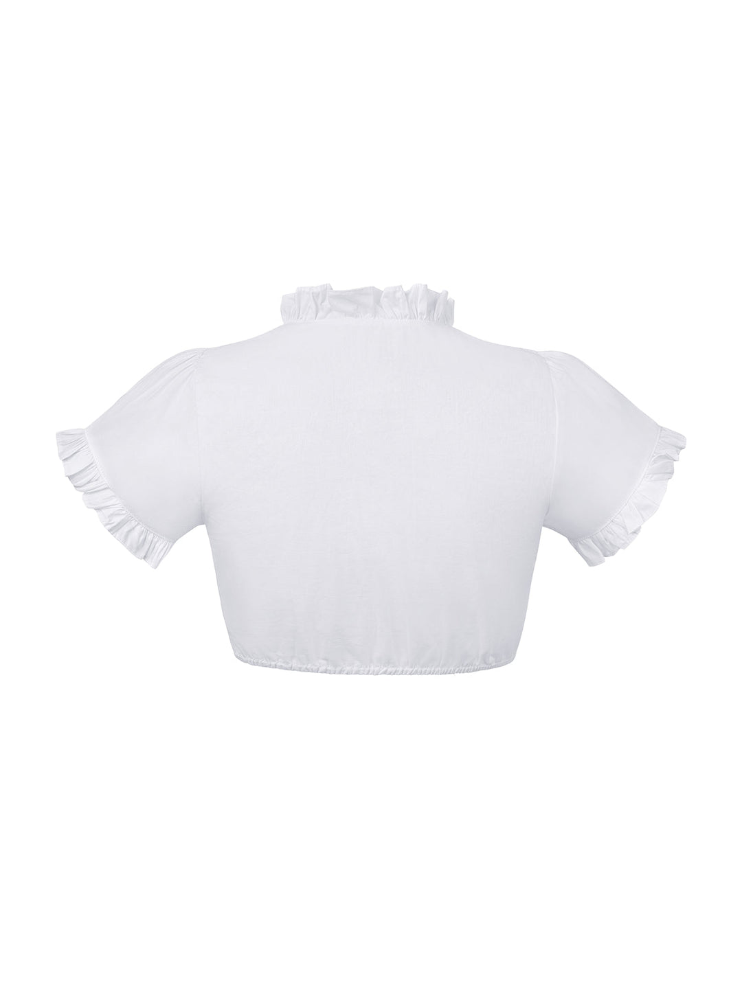 Blouse Dirndl Femme Blanche Manches Courtes Décolleté en Cœur Élégante Confortable