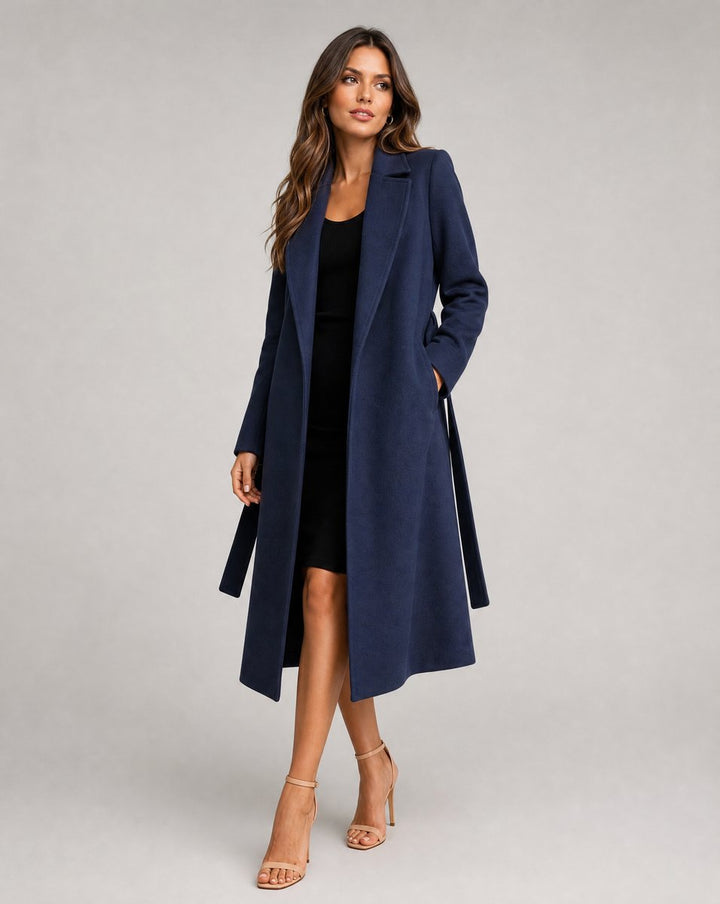 Manteau Trench Élégant pour Femmes avec Ceinture Coupe Longue Manteau d'Hiver Chic