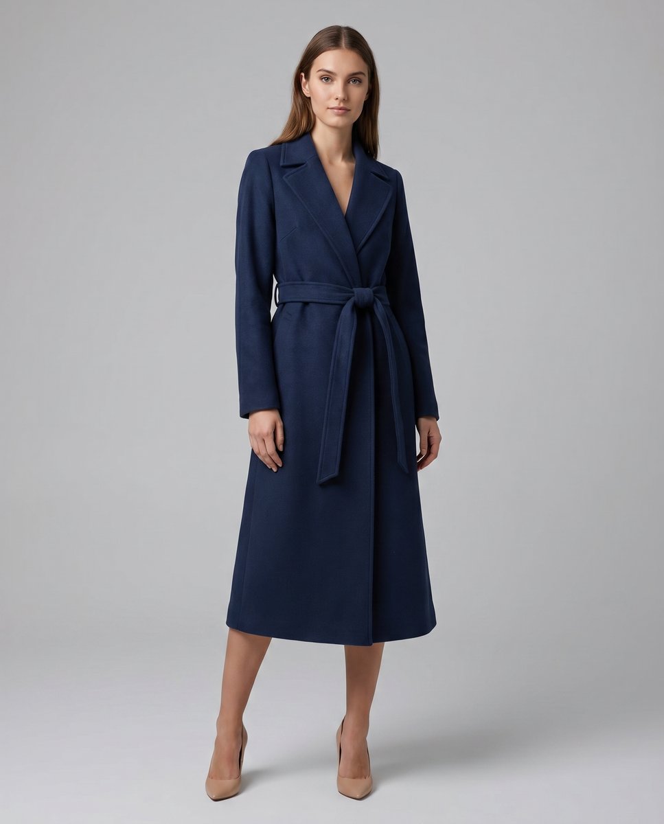 Manteau Trench Élégant pour Femmes avec Ceinture Coupe Longue Manteau d'Hiver Chic