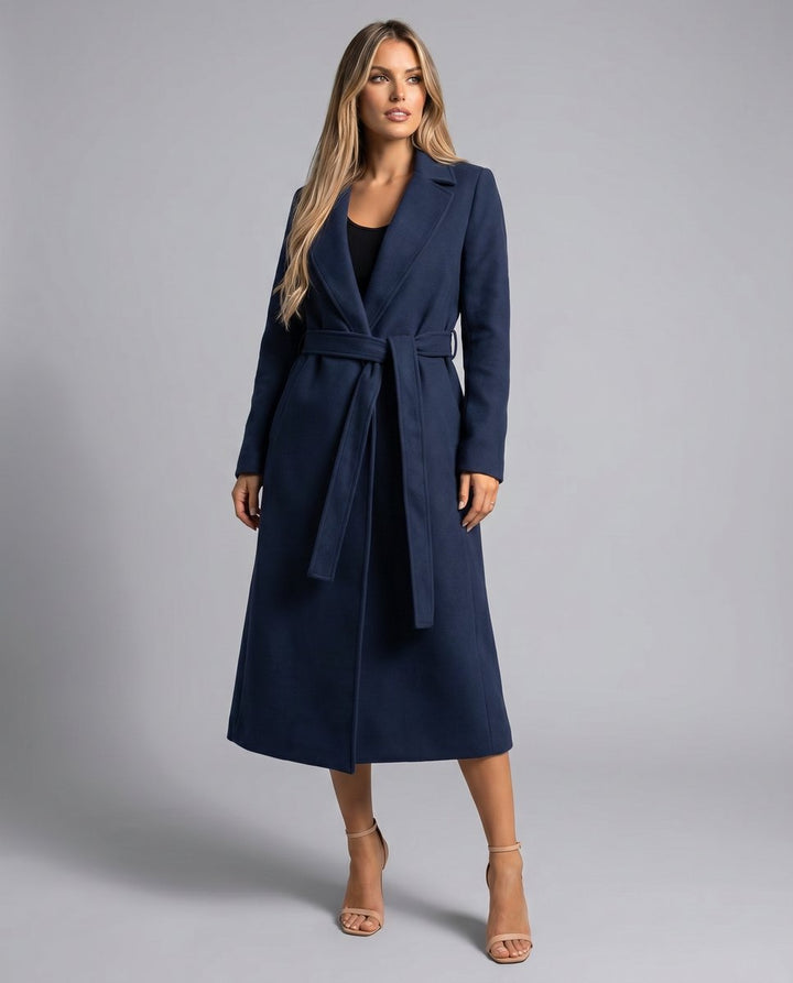 Manteau Trench Élégant pour Femmes avec Ceinture Coupe Longue Manteau d'Hiver Chic