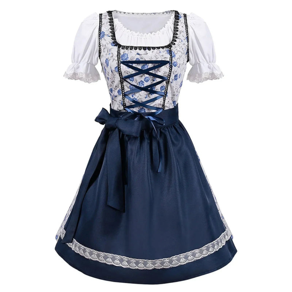 Robe Dirndl Élégante à Fleurs pour Femmes | Midi