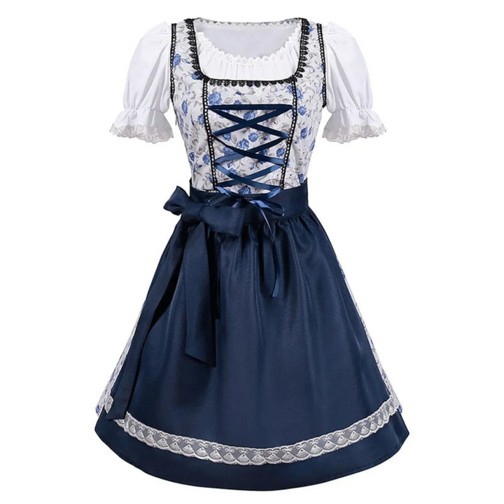 Robe Dirndl Élégante à Fleurs pour Femmes | Midi