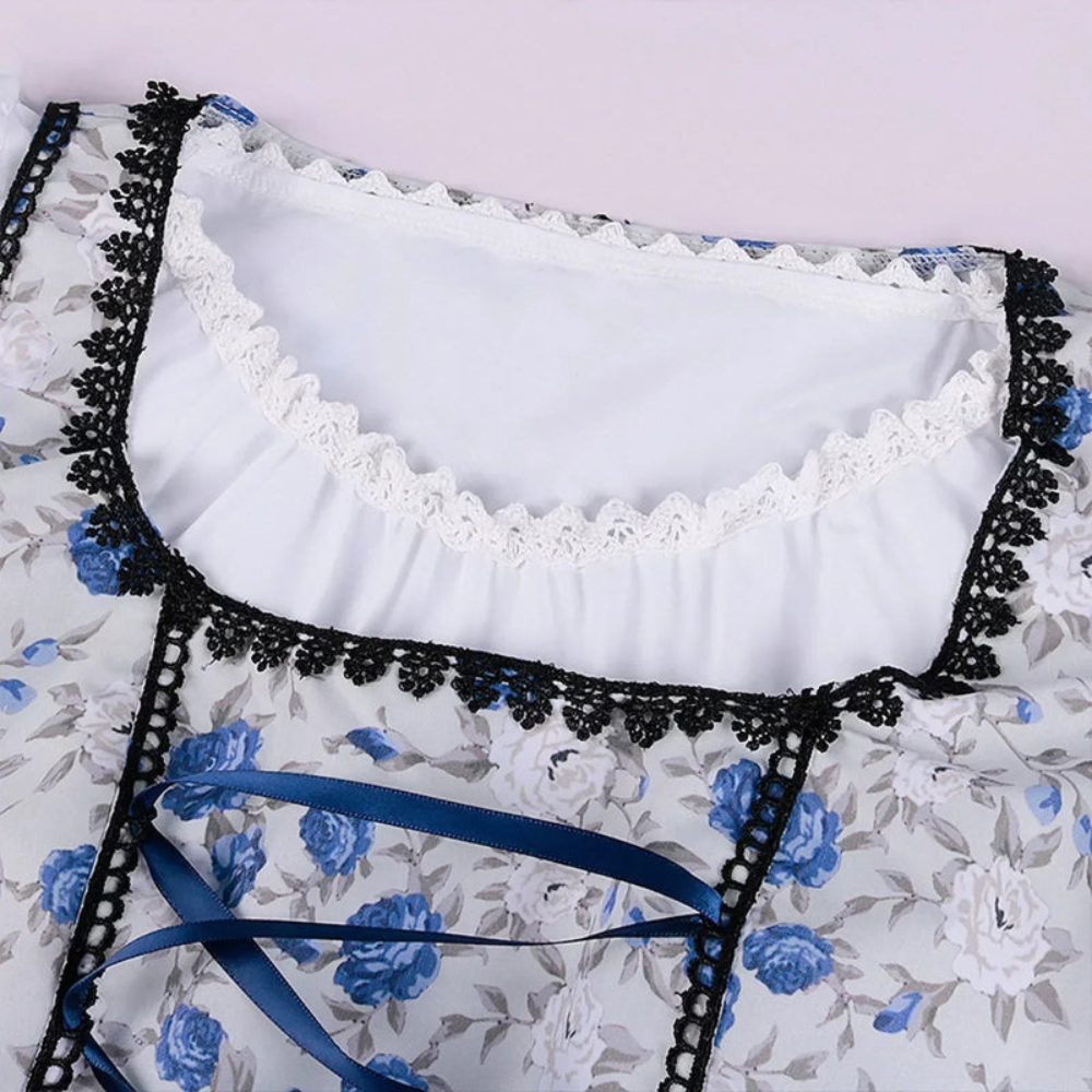 Robe Dirndl Élégante à Fleurs pour Femmes | Midi