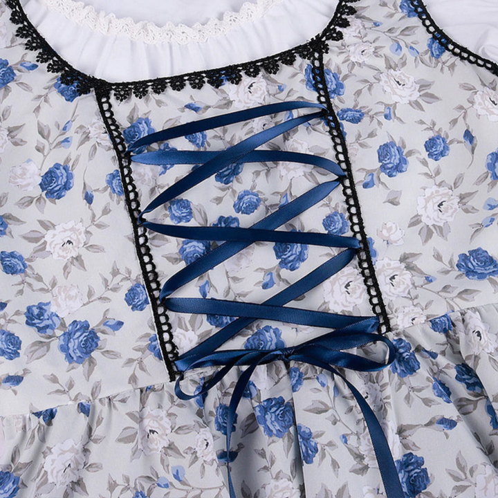 Robe Dirndl Élégante à Fleurs pour Femmes | Midi