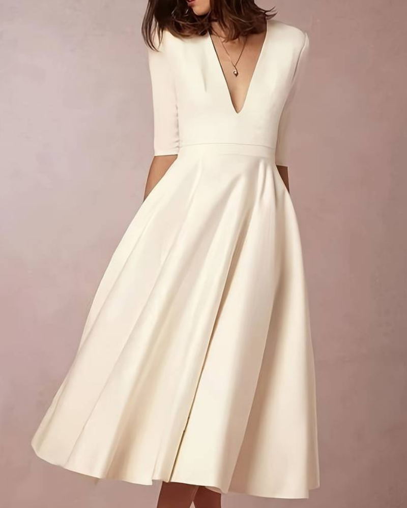 Robe Femme avec Jupe Ample | Élégante Robe Midi pour Fête & Occasion