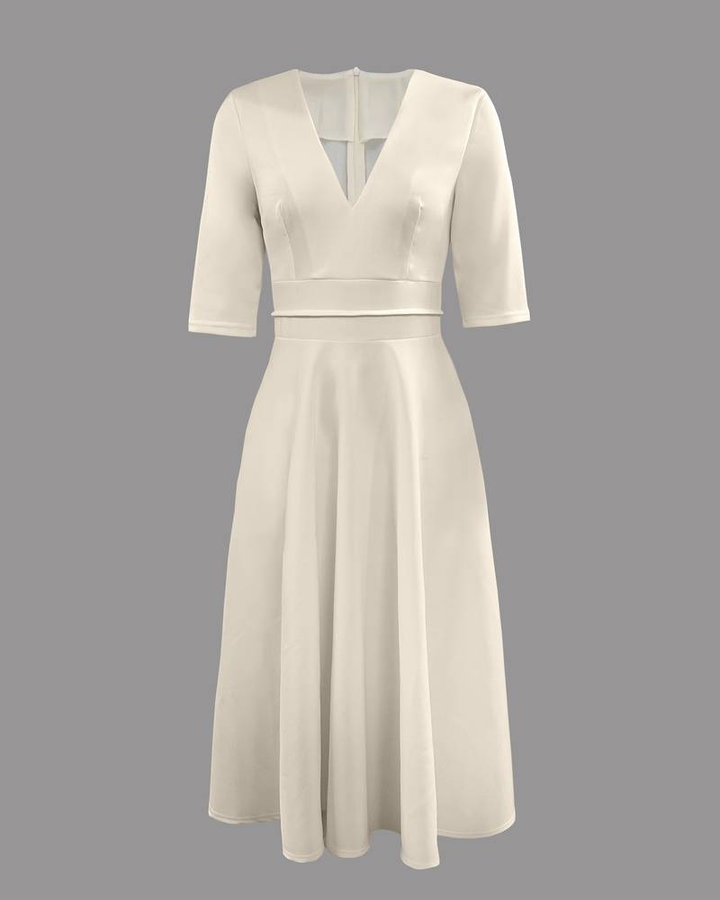 Robe Femme avec Jupe Ample | Élégante Robe Midi pour Fête & Occasion