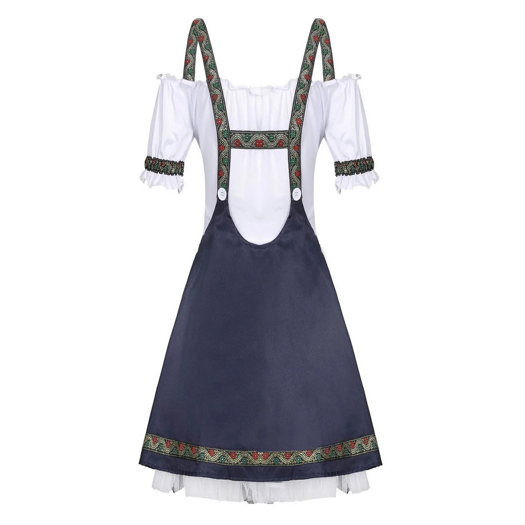 Robe Dirndl Mini Contrastée pour Femmes | Traditionnelle Moderne