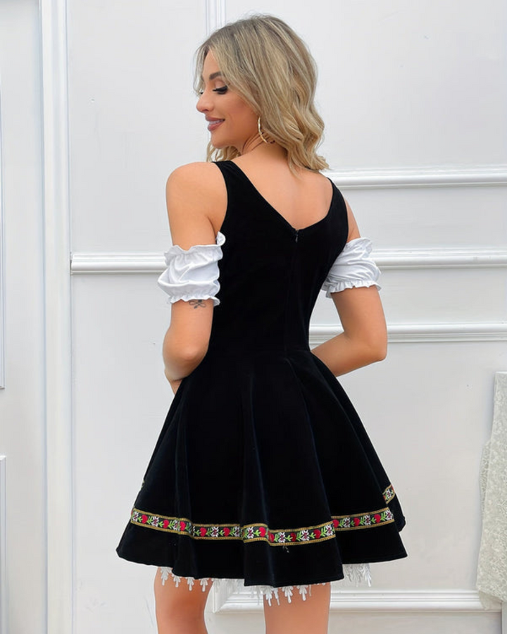 Robe Dirndl Classique Sans Épaules pour Femmes | Mini