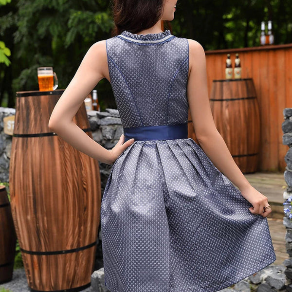 Robe Dirndl Mini avec Détails en Dentelle Élégants pour Femmes