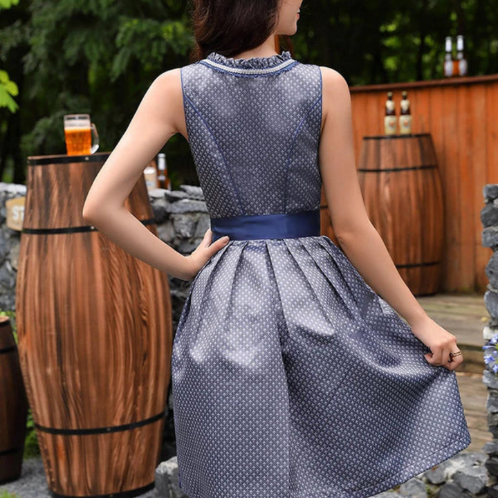 Robe Dirndl Mini avec Détails en Dentelle Élégants pour Femmes